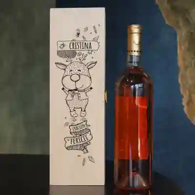 Cutie de vin personalizata - Ren