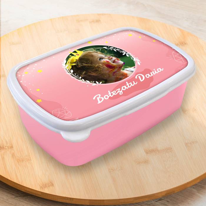 Lunch box personalizat cu poza si text