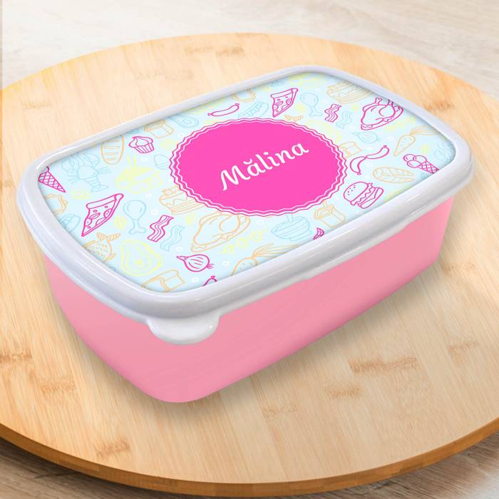 Lunch box personalizat-Fete pe roz