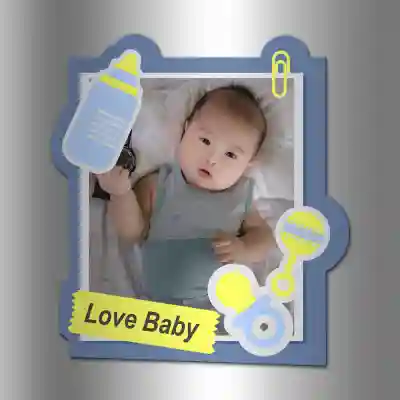 Magnet frigider personalizat - I love baby