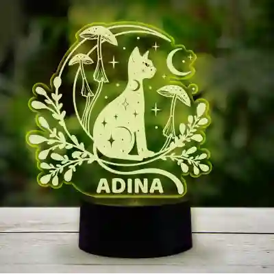 Lampa led 3D personalizata cu pisica