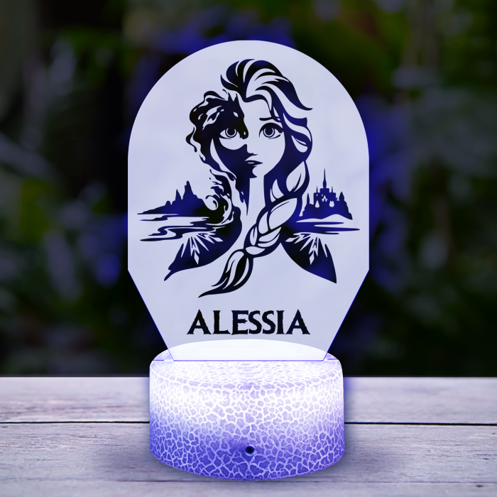 Lampa led 3D personalizata cu Elsa