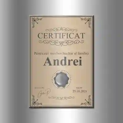 Magnet pentru frigider personalizat - Certificat