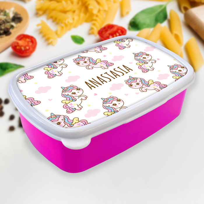 Lunch box personalizat cu unicorni