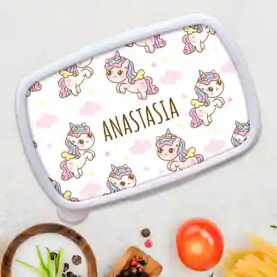 Lunch box personalizat cu unicorni