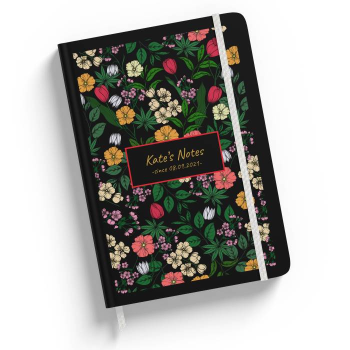 Notebook personalizat floral cu text