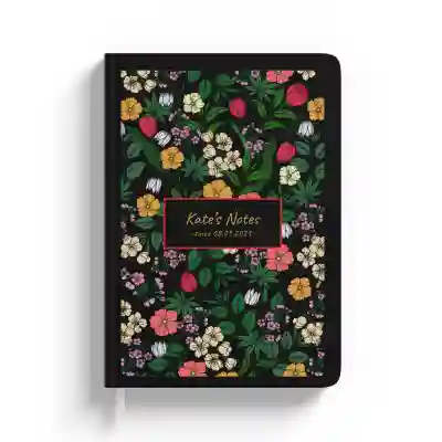 Notebook personalizat floral cu text