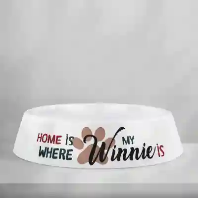 Bol pentru câini personalizat din plastic - Home is where my dog is