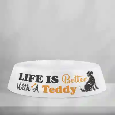 Bol pentru câini personalizat din plastic - Life is better with My Dog