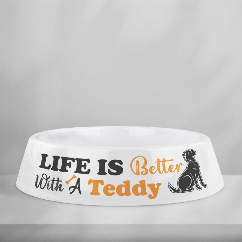 Bol pentru câini personalizat din plastic - Life is better with My Dog