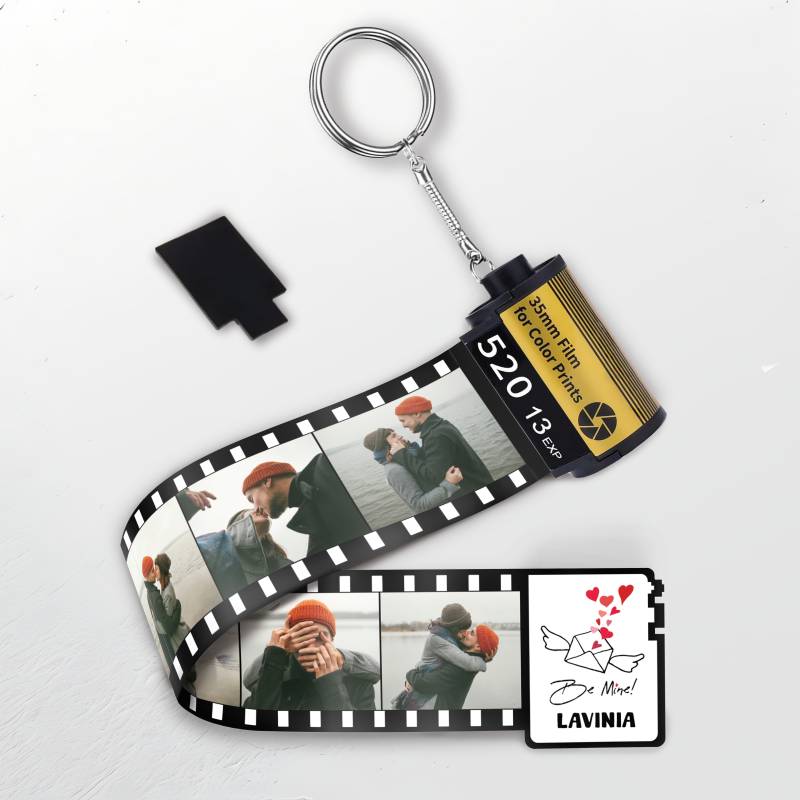 Breloc cu rola de film personalizat - Be mine