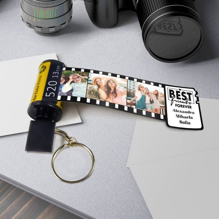 Breloc cu rola de film personalizat - Best friends