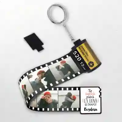 Breloc cu rola de film personalizat - Te iubesc