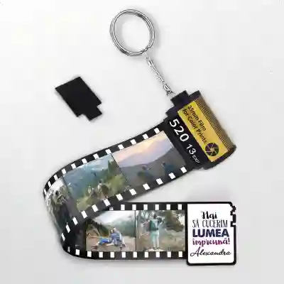 Breloc cu rola de film personalizat - Lumea