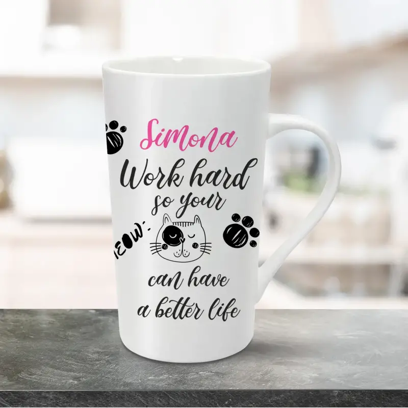 Cana pentru latte personalizata 470ml - Cat