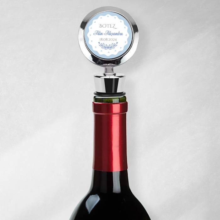 Dop personalizat pentru sticla de vin - Botez