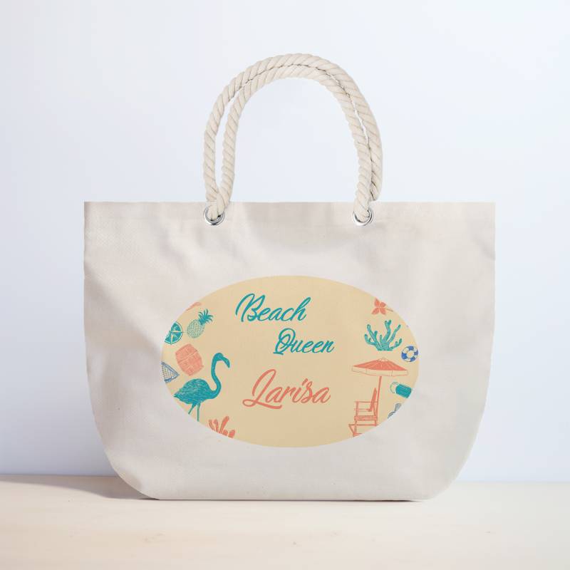 Geanta de plaja personalizata - Beach queen