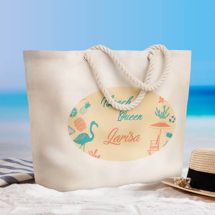 Geanta de plaja personalizata - Beach queen