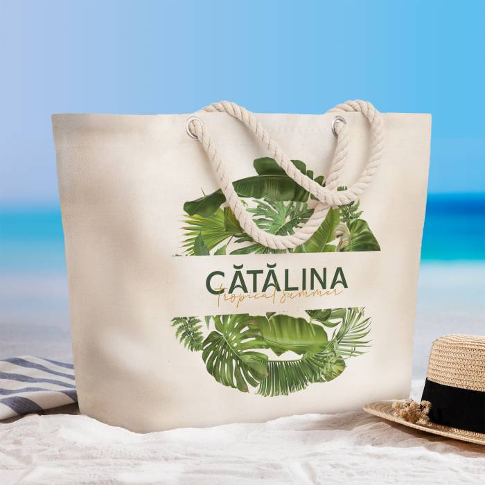 Geanta de plaja personalizata - Tropical summer