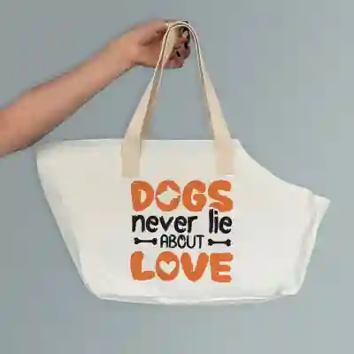 Geanta personalizata pentru caine - Dogs never lie