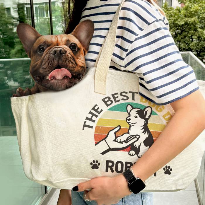 Geanta personalizata pentru caine - The best dog dad