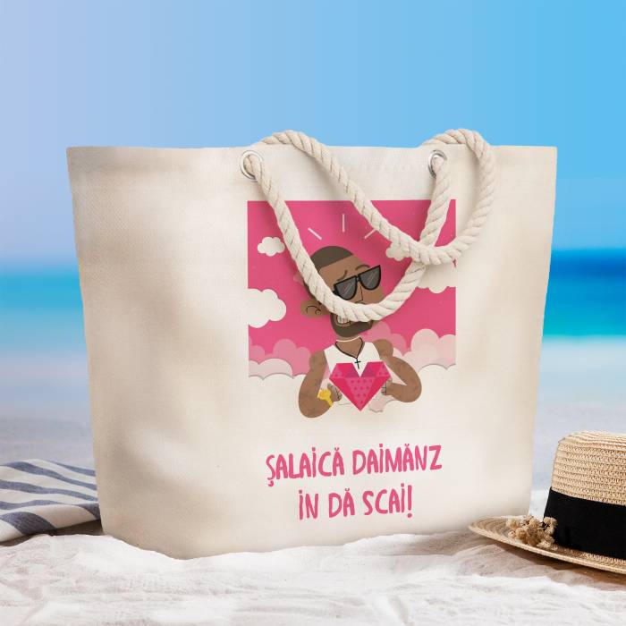 Geanta de plaja personalizata - Sailaca daimanz in da scai!