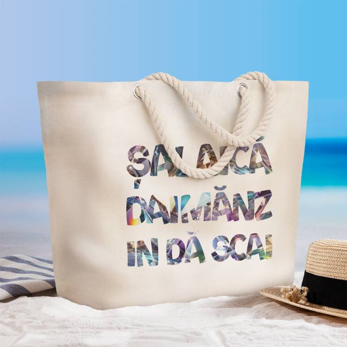 Geanta de plaja personalizata - Sailaica daimanz!