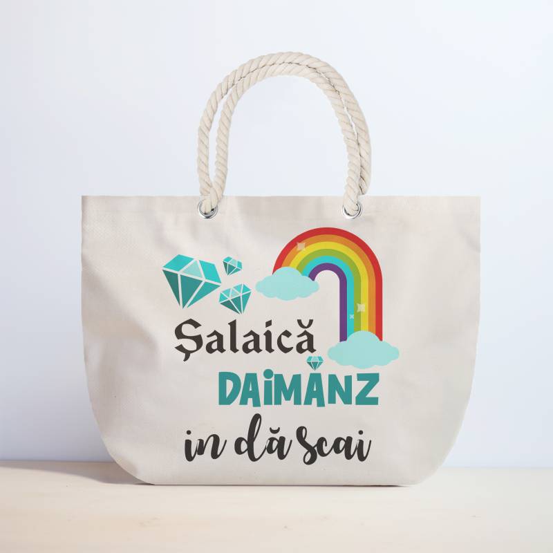 Geanta de plaja personalizata - Daimanz in da scai