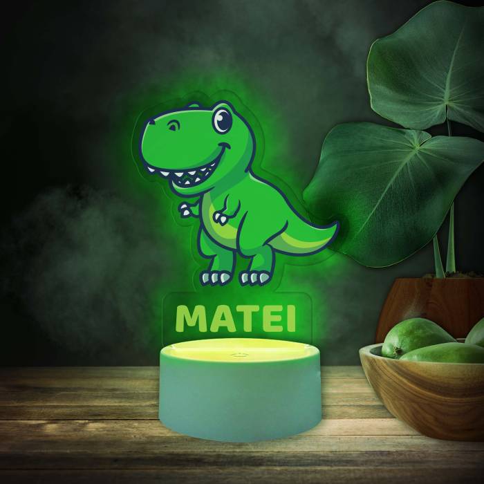 Lampa led 3D personalizata cu Dinozaur
