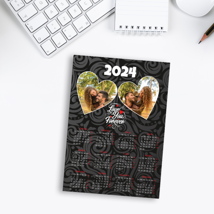 Magnet Personalizat Frigider - Calendar Si 2 Poze