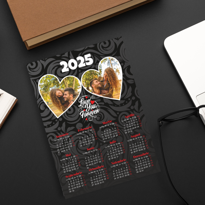 Magnet Personalizat Frigider - Calendar Si 2 Poze