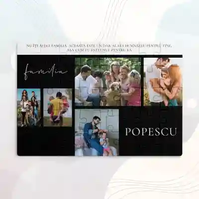 Puzzle personalizat cu poze de familie si citat