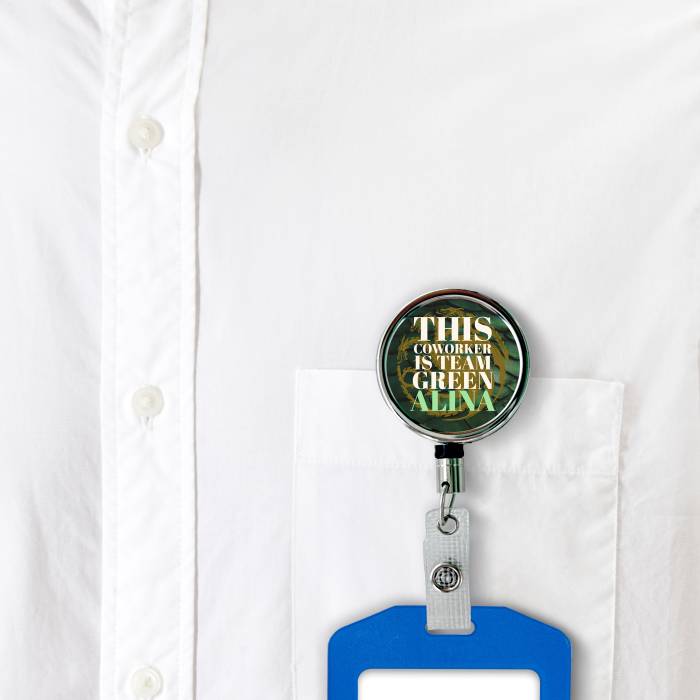 Suport pentru badge retractabil personalizat - Team green