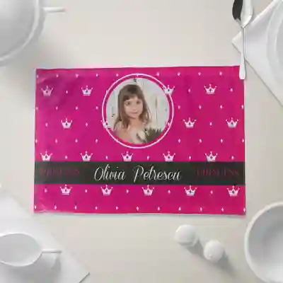 Suport din panza de in pentru farfurie personalizat - Princess