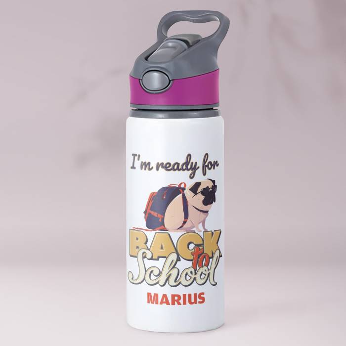 Termos personalizat din aluminiu 650ml - Back to school