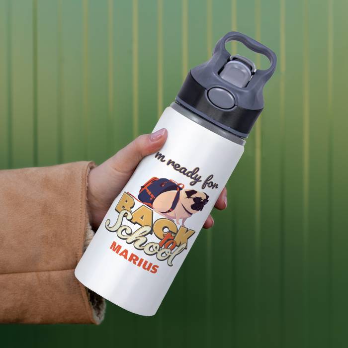 Termos personalizat din aluminiu 650ml - Back to school