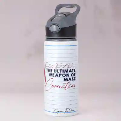 Termos personalizat din aluminiu 650ml - Red pen