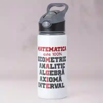 Termos personalizat din aluminiu 650ml - Matematica