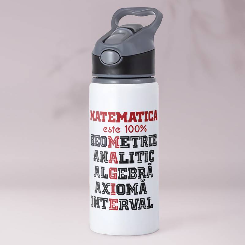 Termos personalizat din aluminiu 650ml - Matematica