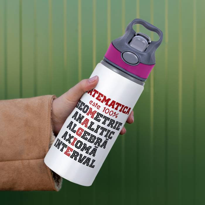 Termos personalizat din aluminiu 650ml - Matematica