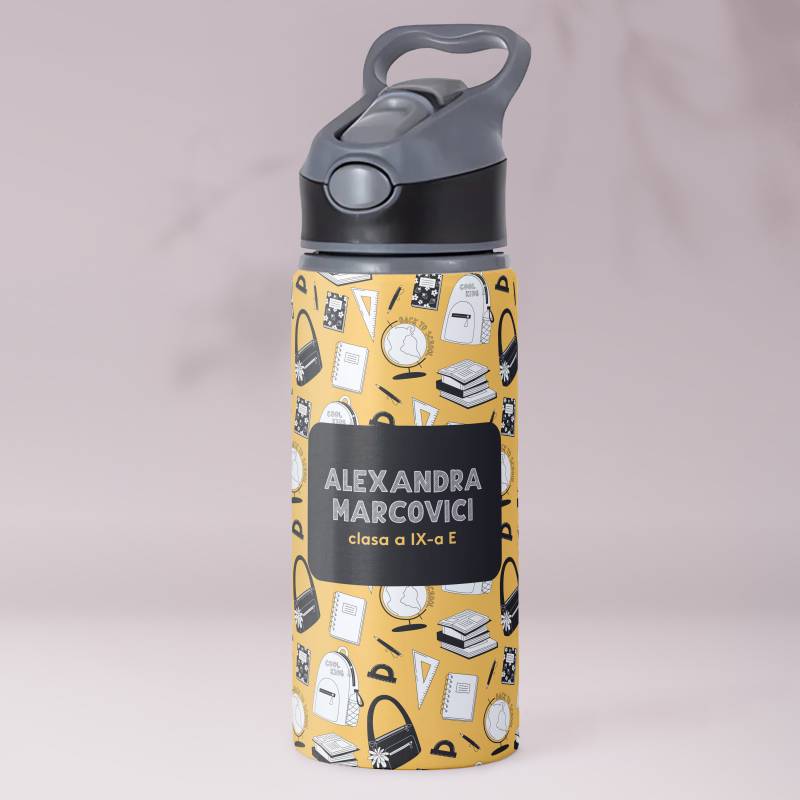 Termos personalizat din aluminiu 650ml - Scoala