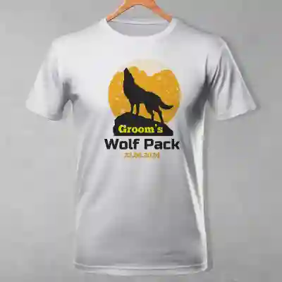 Tricou personalizat pentru petrecerea burlacilor - Groom's Wolf Pack