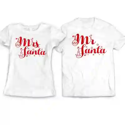 Set tricouri pentru craciun Mr&Mrs