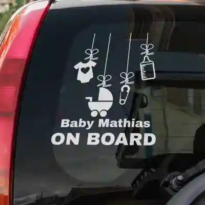 Sticker auto personalizat Baby on Board