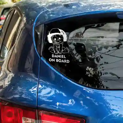 Sticker baby on board cu nume personalizat