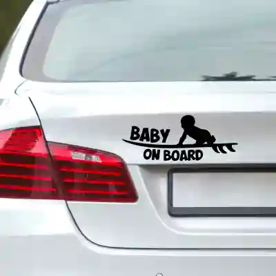 Sticker Baby on Board Surfing