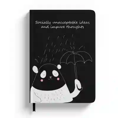 Notebook negru personalizat cu text