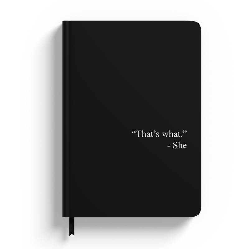 Notebook negru simplu si text