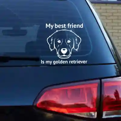 Sticker cu mesaj personalizat Golden Retriever