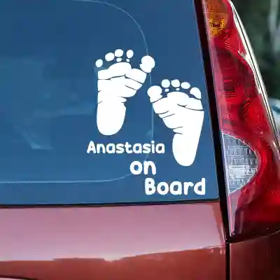 Sticker baby on board personalizat cu nume